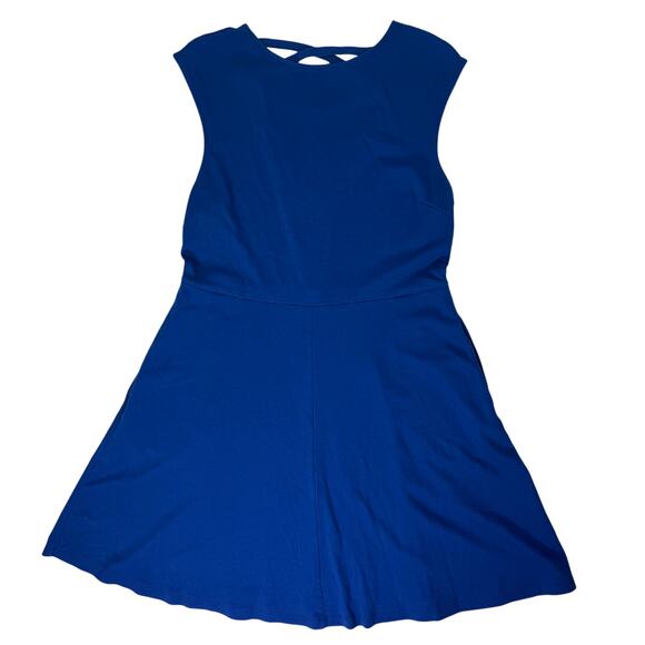 NY&C Blue Cotton Dress Women’s Large Casual Short Sleeve Summer 33” - Picture 4 of 8